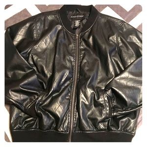 Faux Black leather jacket plus sz 18/20